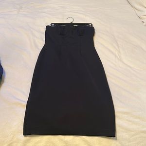 Classic black strapless dress